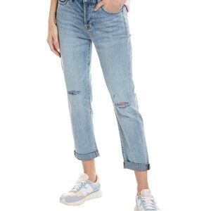 7 For All Mankind Josefina Light Blue Distressed Boyfriend Jeans